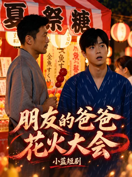 小蓝短剧《朋友的爸爸花火大会》竖屏海报